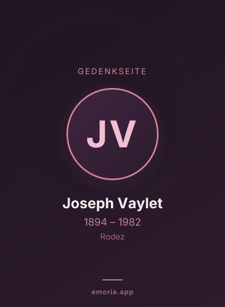 Gedenkportrait von Joseph Vaylet
