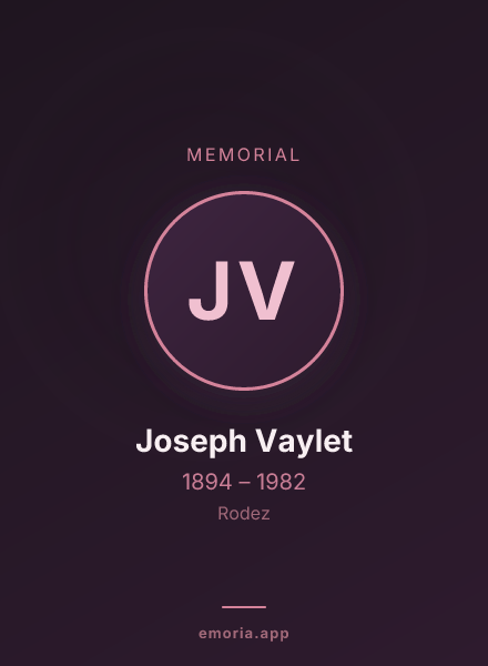 Memorial portrait of Joseph Vaylet