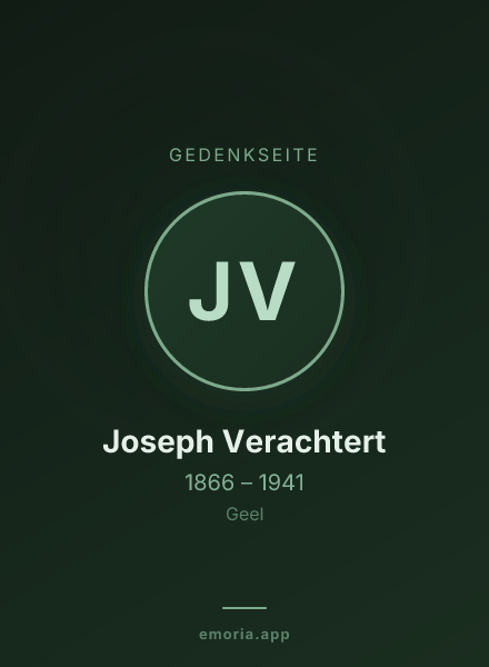 Gedenkportrait von Joseph Verachtert