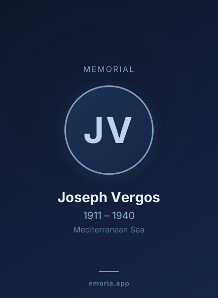 Memorial portrait of Joseph Vergos