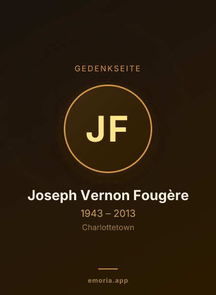 Gedenkportrait von Joseph Vernon Fougère