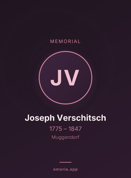Memorial portrait of Joseph Verschitsch