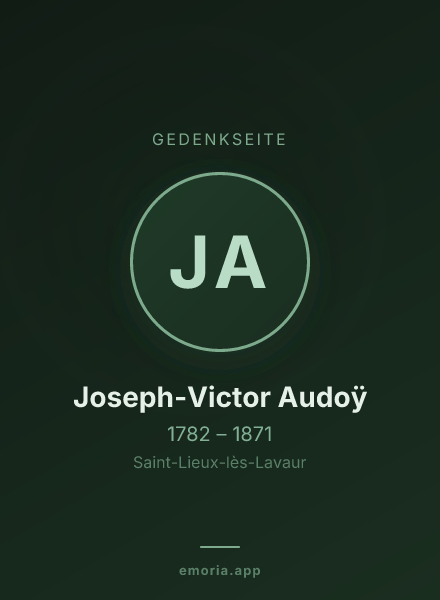 Gedenkportrait von Joseph-Victor Audoÿ