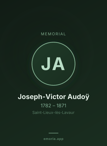 Memorial portrait of Joseph-Victor Audoÿ