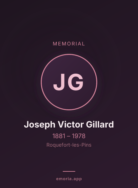Memorial portrait of Joseph Victor Gillard