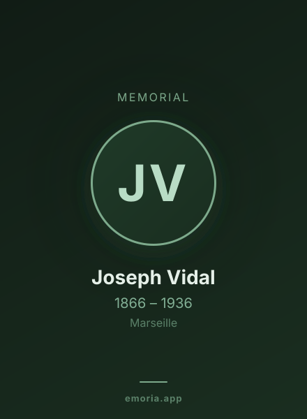 Memorial portrait of Joseph Vidal