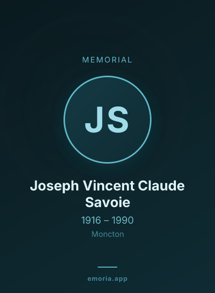 Memorial portrait of Joseph Vincent Claude Savoie