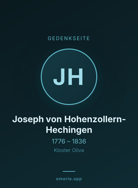 Gedenkportrait von Joseph von Hohenzollern-Hechingen
