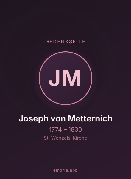Gedenkportrait von Joseph von Metternich