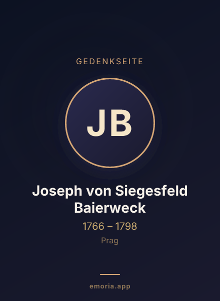 Gedenkportrait von Joseph von Siegesfeld Baierweck