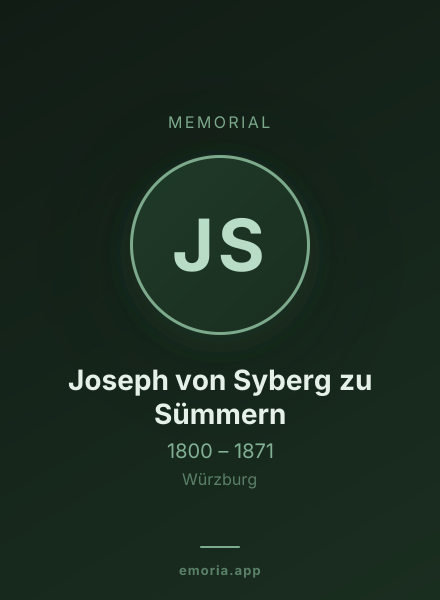 Memorial portrait of Joseph von Syberg zu Sümmern