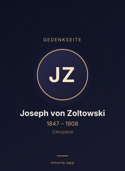 Gedenkportrait von Joseph von Zoltowski