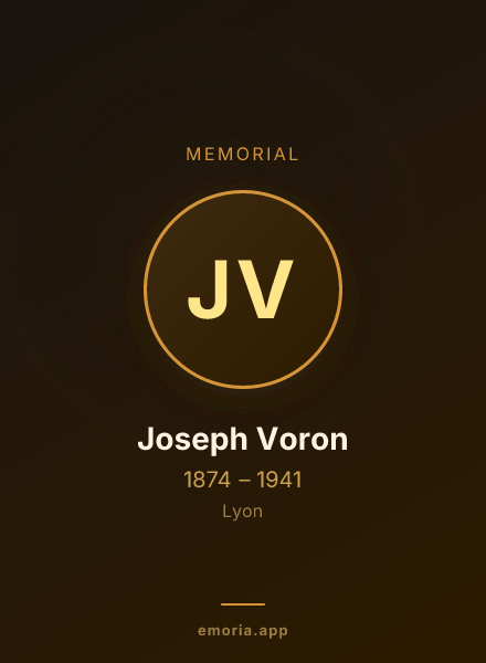 Memorial portrait of Joseph Voron