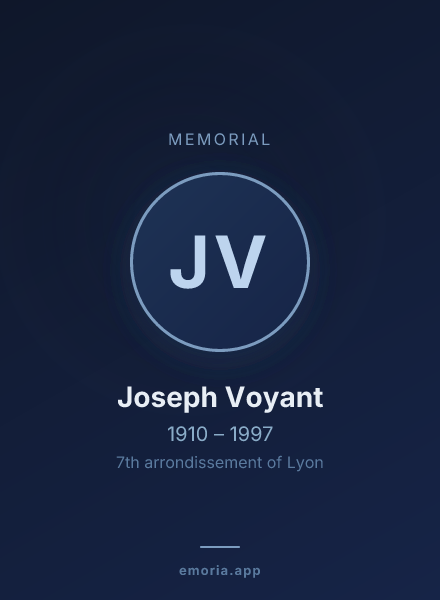 Memorial portrait of Joseph Voyant