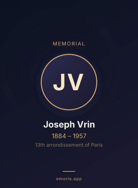 Memorial portrait of Joseph Vrin