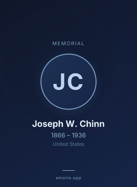 Memorial portrait of Joseph W. Chinn