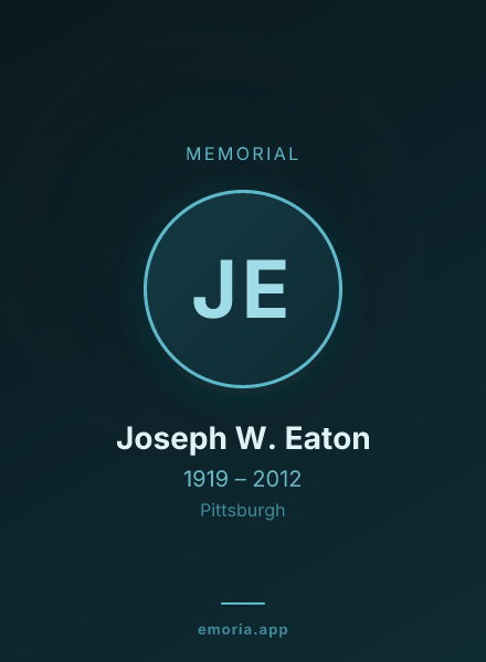 Memorial portrait of Joseph W. Eaton