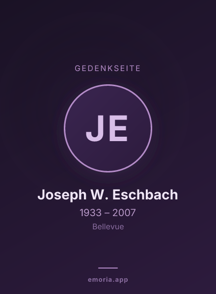 Gedenkportrait von Joseph W. Eschbach