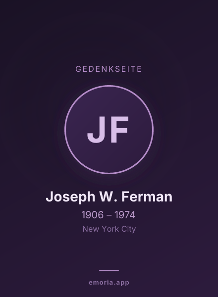 Gedenkportrait von Joseph W. Ferman