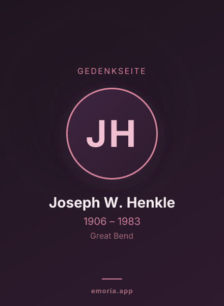 Gedenkportrait von Joseph W. Henkle