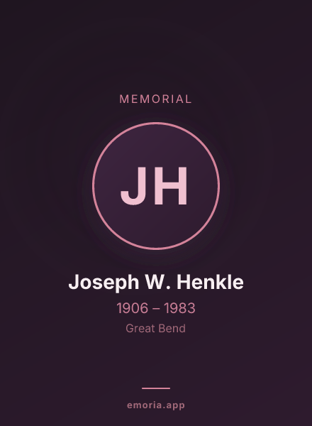 Memorial portrait of Joseph W. Henkle