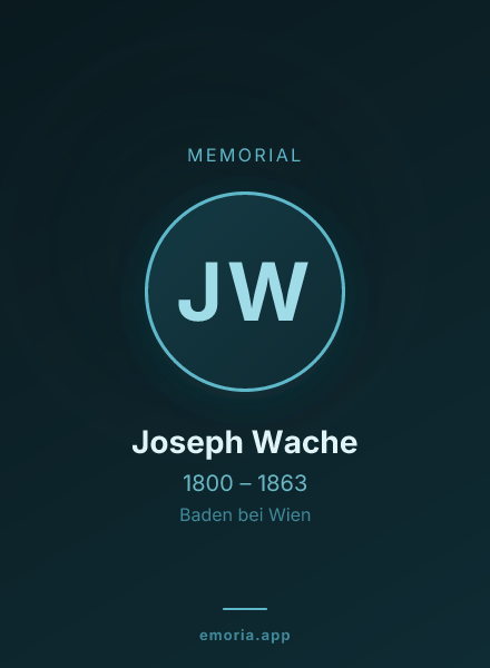Memorial portrait of Joseph Wache