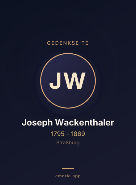 Gedenkportrait von Joseph Wackenthaler