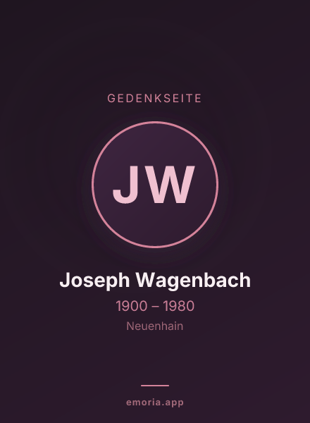 Gedenkportrait von Joseph Wagenbach