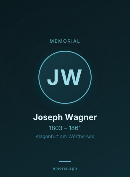 Memorial portrait of Joseph Wagner