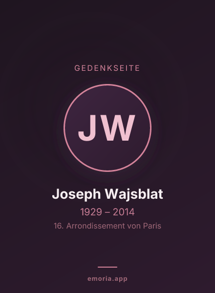 Gedenkportrait von Joseph Wajsblat