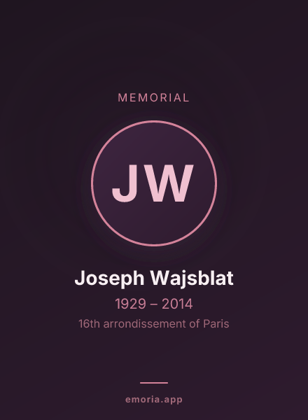 Memorial portrait of Joseph Wajsblat