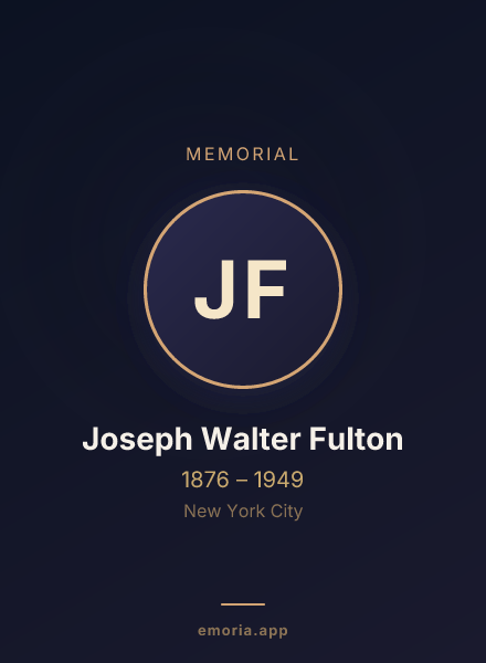 Memorial portrait of Joseph Walter Fulton