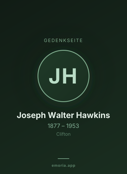 Gedenkportrait von Joseph Walter Hawkins