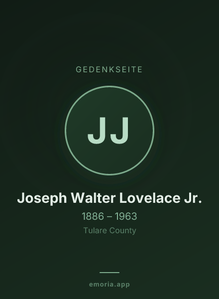 Gedenkportrait von Joseph Walter Lovelace Jr.
