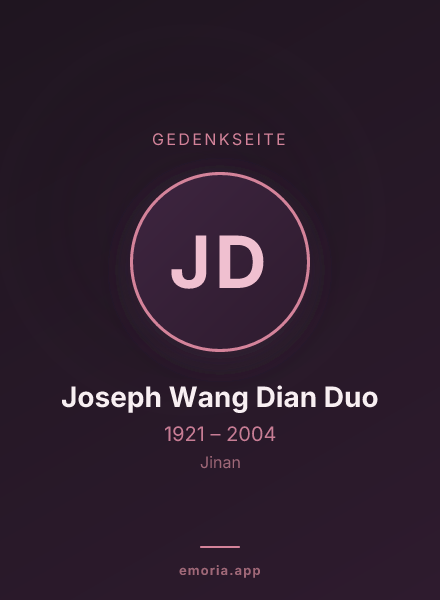 Gedenkportrait von Joseph Wang Dian Duo