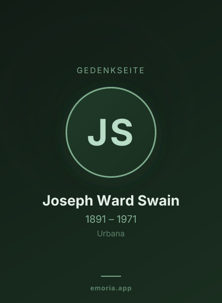 Gedenkportrait von Joseph Ward Swain