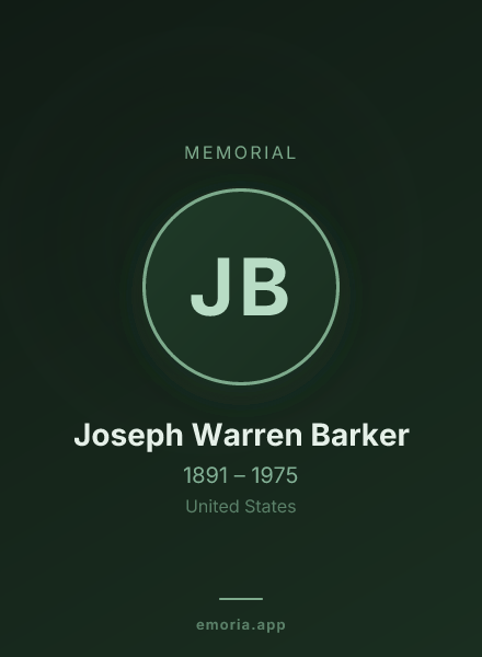Memorial portrait of Joseph Warren Barker