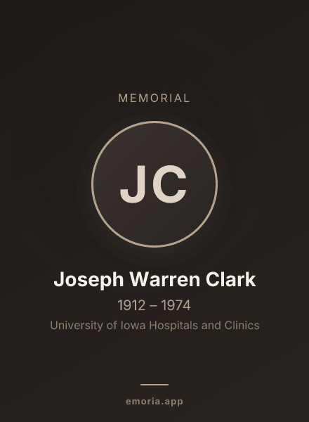 Memorial portrait of Joseph Warren Clark