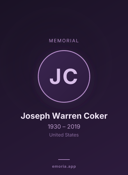 Memorial portrait of Joseph Warren Coker