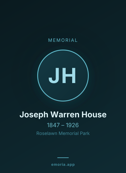 Memorial portrait of Joseph Warren House