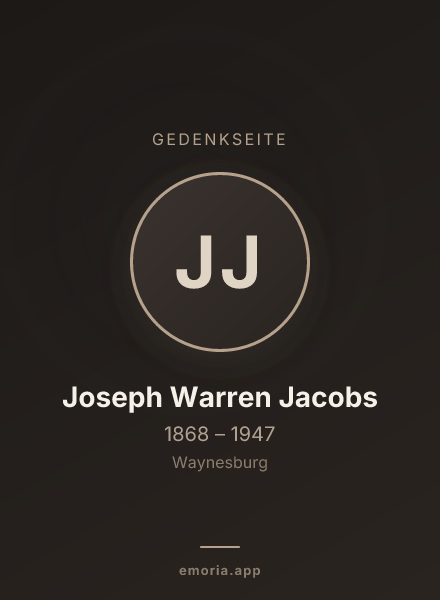 Gedenkportrait von Joseph Warren Jacobs