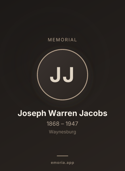 Memorial portrait of Joseph Warren Jacobs