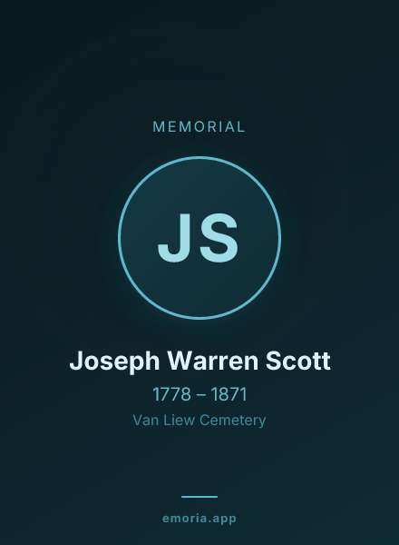 Memorial portrait of Joseph Warren Scott