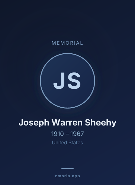 Memorial portrait of Joseph Warren Sheehy