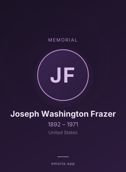 Memorial portrait of Joseph Washington Frazer