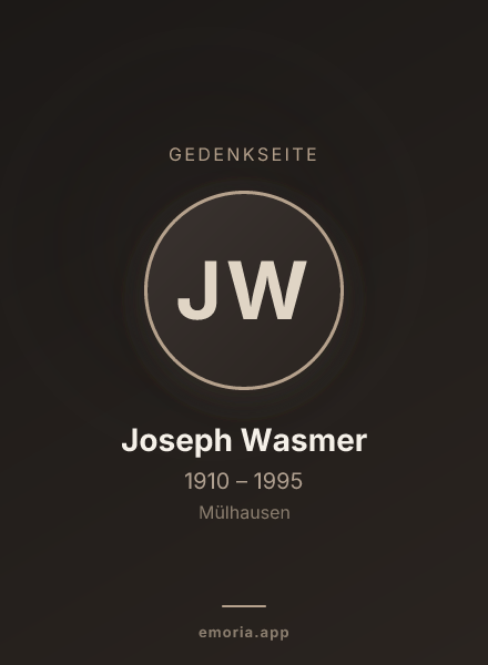 Gedenkportrait von Joseph Wasmer