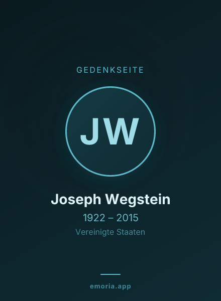 Gedenkportrait von Joseph Wegstein