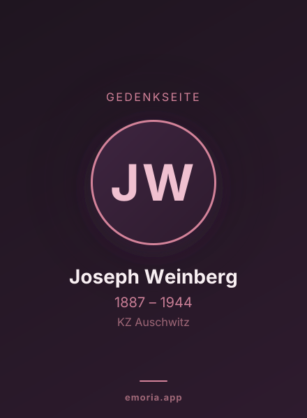 Gedenkportrait von Joseph Weinberg