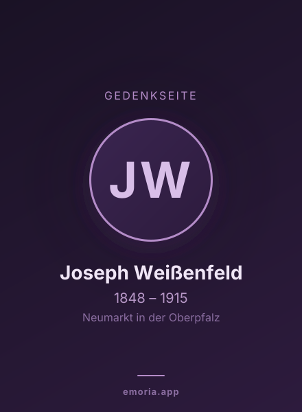 Gedenkportrait von Joseph Weißenfeld