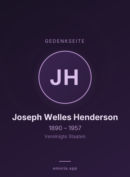 Gedenkportrait von Joseph Welles Henderson
